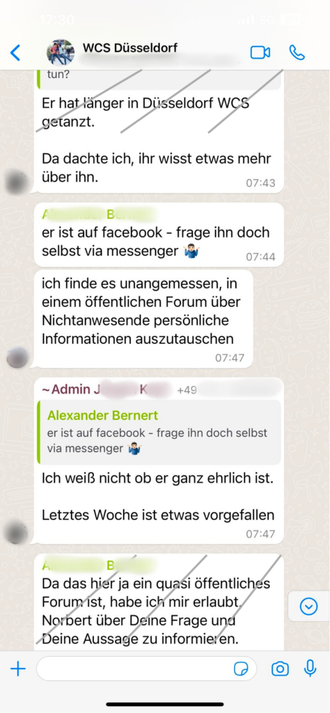 Screenshot 02v04 von Posting in WhatsApp-Gruppe "WCS-Düsseldorf"
